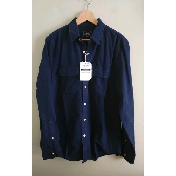 Abercrombie & Fitch Other - Nwt Abercrombie & Fitch Mens 100% CottoShirt Size Large Blue Pockets Long Sleeve